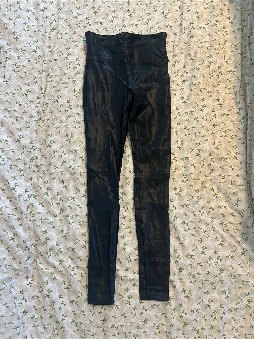 SPANX Black Faux Leather High-Waist Leggings
